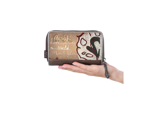 Portofel casual, dama, ANEKKE 41719-909, maro, piele ecologica